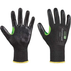 Cut, Puncture & Abrasive-Resistant Gloves: Size M, ANSI Cut A3, ANSI Puncture 1, Nitrile, HPPE Black, Palm Coated, HPPE Lined, HPPE Back, Nitrile Dipped Grip, ANSI Abrasion 6