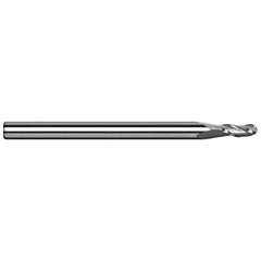 Harvey Tool - Ball End Mills; Mill Diameter (mm): 0.80 ; Mill Diameter (Inch): 1/32 ; Mill Diameter (Decimal Inch): 0.0310 ; Number of Flutes: 3 ; Length of Cut (mm): 1.2000 ; Length of Cut (Inch): 3/64 - Exact Industrial Supply