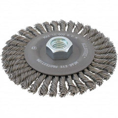 WALTER Surface Technologies - 6-7/8" OD, 5/8-11 Arbor Hole, Stringer Bead Steel Wheel Brush - Benchmark Tooling