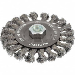 WALTER Surface Technologies - 6" OD, 5/8-11 Arbor Hole, Knotted Steel Wheel Brush - Benchmark Tooling