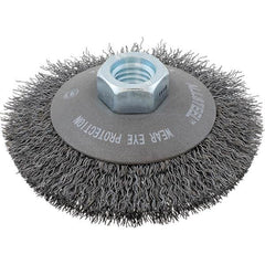 WALTER Surface Technologies - 5" OD, 5/8-11 Arbor Hole, Crimped Steel Wheel Brush - Benchmark Tooling