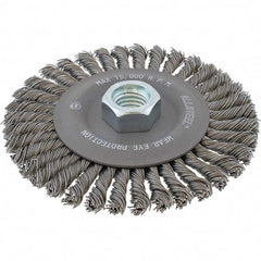 WALTER Surface Technologies - 4-1/2" OD, 5/8-11 Arbor Hole, Stringer Bead Steel Wheel Brush - Benchmark Tooling