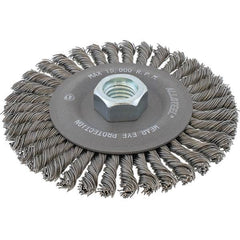 WALTER Surface Technologies - 5" OD, 5/8-11 Arbor Hole, Stringer Bead Steel Wheel Brush - Benchmark Tooling