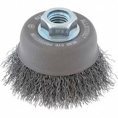 WALTER Surface Technologies - 5" Diam 5/8-11 Threaded Arbor Steel Fill Cup Brush - Benchmark Tooling