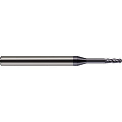 Ball End Mill: 0.125″ Dia, 0.375″ LOC, 4 Flute, Solid Carbide 2″ OAL, 1/8″ Shank Dia, 30 ° Helix, AlTiN Coated, Single End