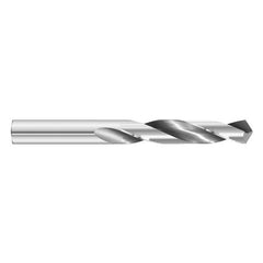 #43 Dia. × 0.089″ Shank × 1″ Flute Length × 2″ OAL, 7xD, 118°, Uncoated, 2xD Flute, External Coolant, Round Solid Carbide Drill - Benchmark Tooling