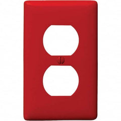 Wall Plates; Wall Plate Type: Outlet Wall Plates; Color: Red; Wall Plate Configuration: Duplex Outlet; Material: Thermoplastic; Shape: Rectangle; Wall Plate Size: Standard; Number of Gangs: 1; Overall Length (Inch): 4.6300; Overall Width (Decimal Inch): 2