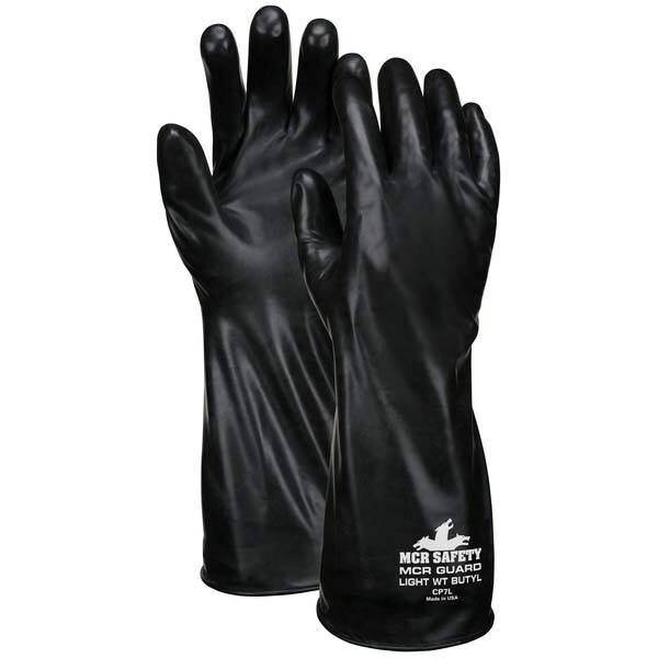 MCR Safety - Chemical Resistant Gloves Material: Butyl Numeric Size: 7 - Benchmark Tooling