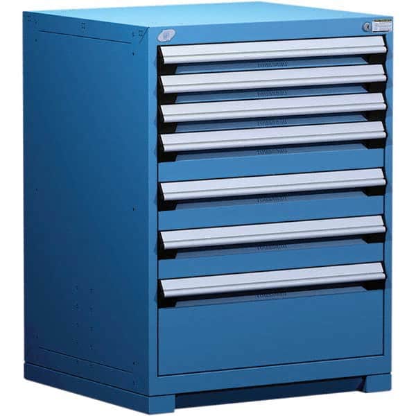 Rousseau Metal - 7 Drawer Avalanche Blue Steel Modular Storage Cabinet - Benchmark Tooling