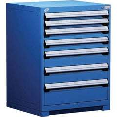 Rousseau Metal - 7 Drawer Avalanche Blue Steel Modular Storage Cabinet - Benchmark Tooling