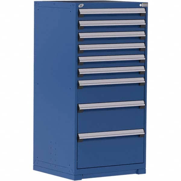 Rousseau Metal - 9 Drawer Avalanche Blue Steel Modular Storage Cabinet - Benchmark Tooling