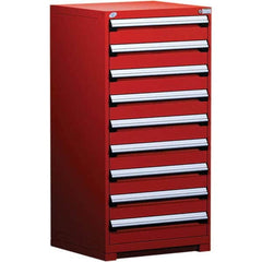 Rousseau Metal - 9 Drawer Flame Red Steel Modular Storage Cabinet - Benchmark Tooling