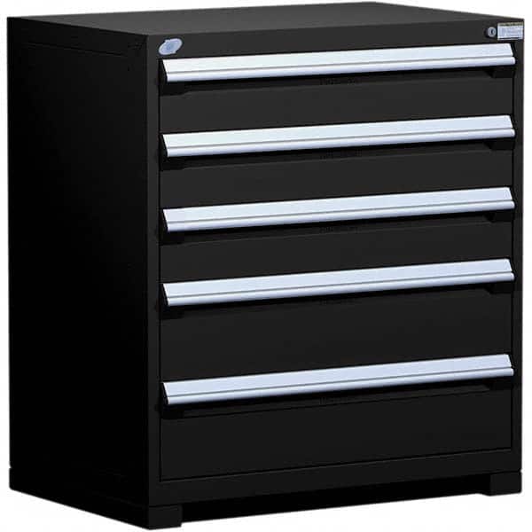 Rousseau Metal - 5 Drawer Black Steel Modular Storage Cabinet - Benchmark Tooling