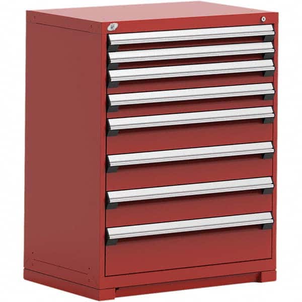 Rousseau Metal - 8 Drawer Flame Red Steel Modular Storage Cabinet - Benchmark Tooling