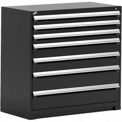 Rousseau Metal - 7 Drawer Black Steel Modular Storage Cabinet - Benchmark Tooling