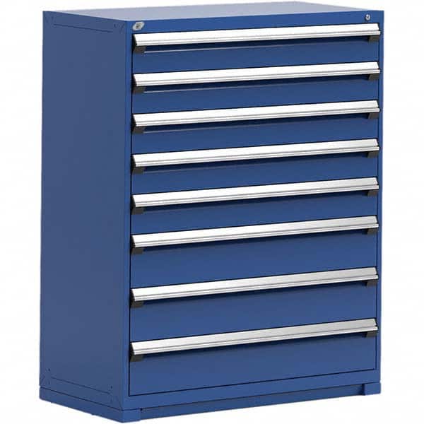 Rousseau Metal - 8 Drawer Avalanche Blue Steel Modular Storage Cabinet - Benchmark Tooling