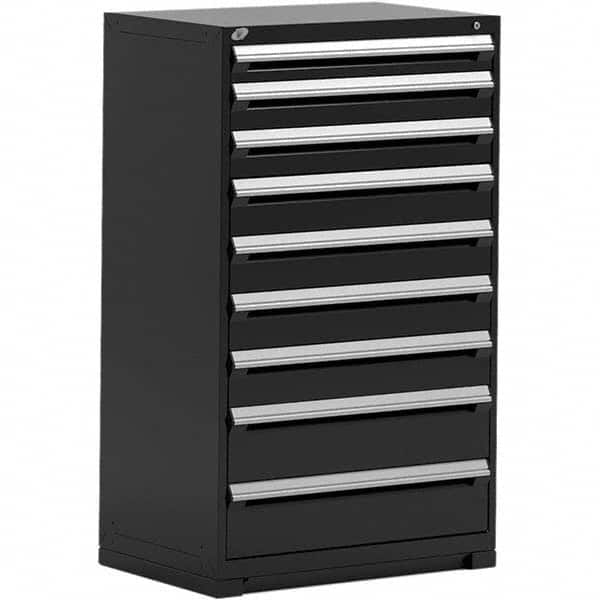 Rousseau Metal - 9 Drawer Black Steel Modular Storage Cabinet - Benchmark Tooling