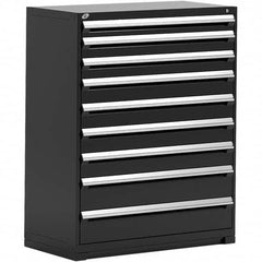 Rousseau Metal - 9 Drawer Black Steel Modular Storage Cabinet - Benchmark Tooling
