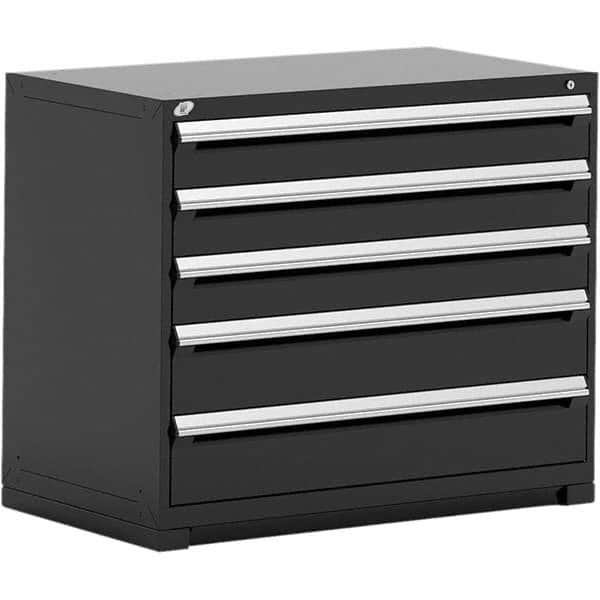 Rousseau Metal - 5 Drawer Black Steel Modular Storage Cabinet - Benchmark Tooling