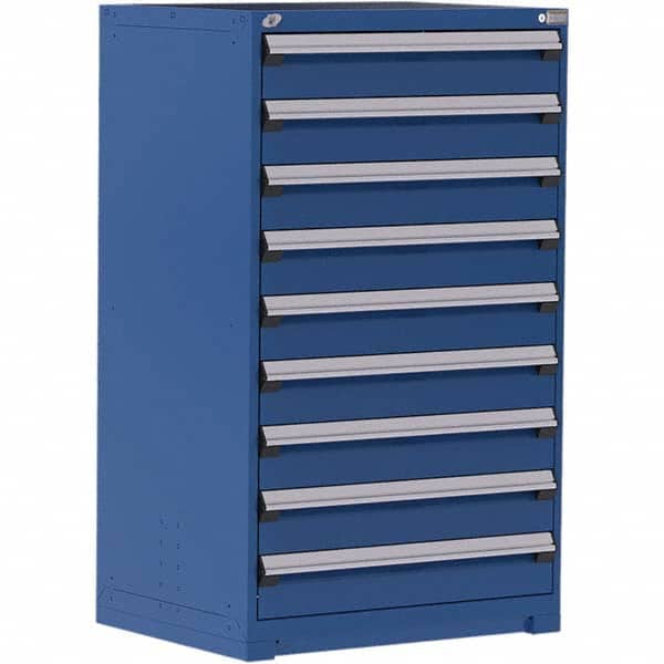 Rousseau Metal - 9 Drawer Avalanche Blue Steel Modular Storage Cabinet - Benchmark Tooling