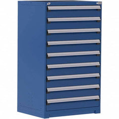 Rousseau Metal - 9 Drawer Avalanche Blue Steel Modular Storage Cabinet - Benchmark Tooling
