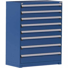 Rousseau Metal - 8 Drawer Avalanche Blue Steel Modular Storage Cabinet - Benchmark Tooling