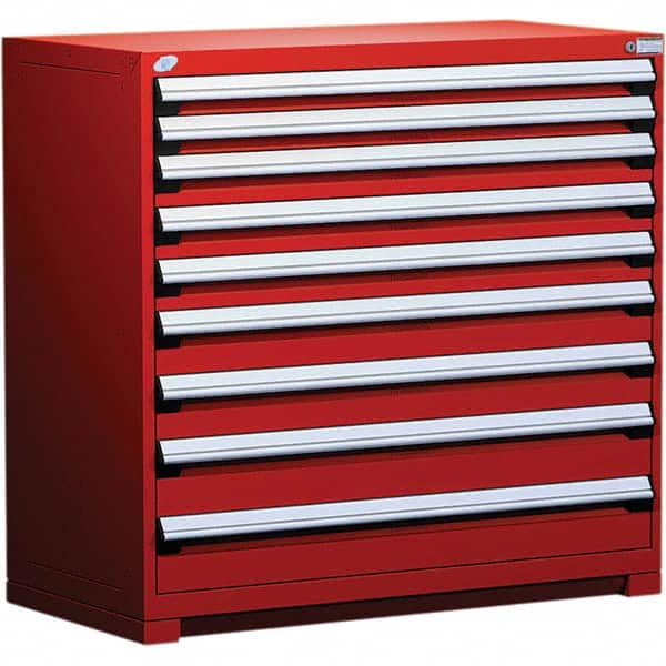 Rousseau Metal - 9 Drawer Flame Red Steel Modular Storage Cabinet - Benchmark Tooling