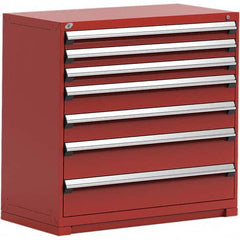 Rousseau Metal - 7 Drawer Flame Red Steel Modular Storage Cabinet - Benchmark Tooling