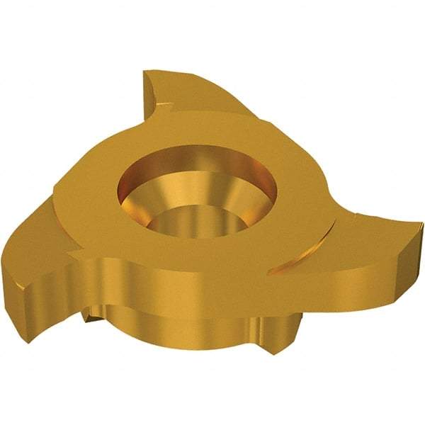 Seco - Carbide Groove Milling Tip Insert - TiN/TiAlN Finish, 3 Flutes, 21.7mm Cutting Diam, 4.5mm Depth of Cut - Benchmark Tooling