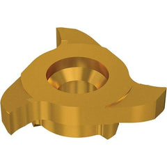 Seco - Carbide Groove Milling Tip Insert - TiN/TiAlN Finish, 3 Flutes, 21.7mm Cutting Diam, 4.5mm Depth of Cut - Benchmark Tooling