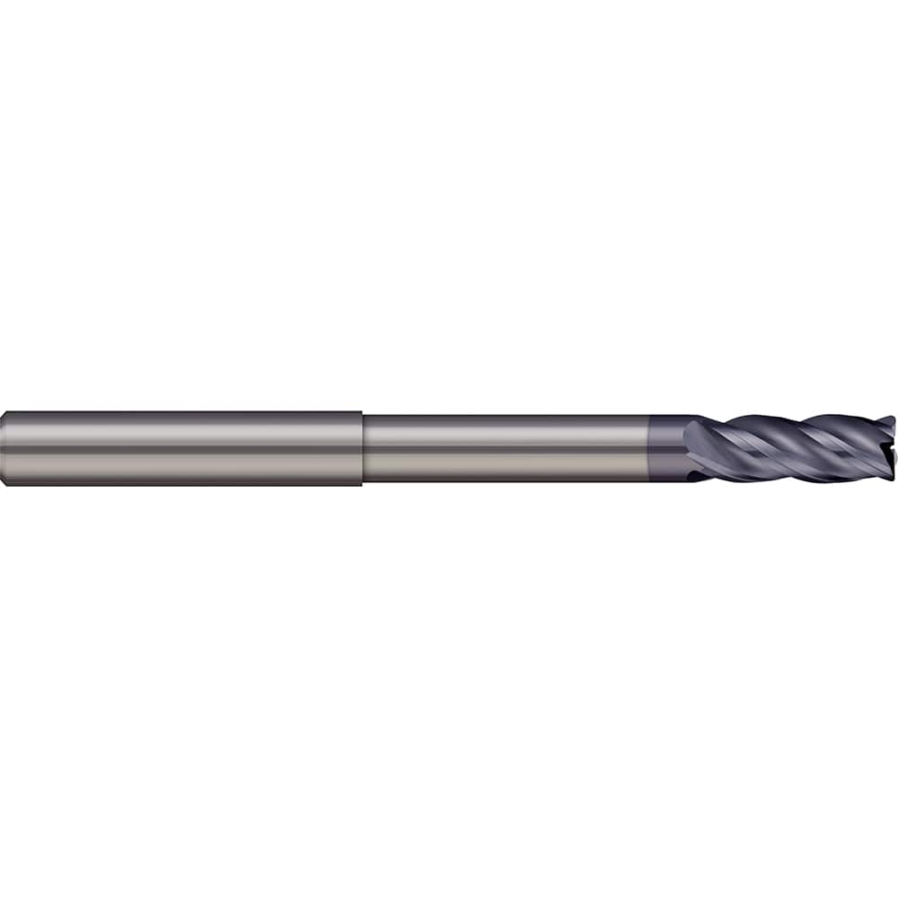 Corner Radius End Mill: 5/16″ Dia, 5/8″ LOC, 0.02″ Radius, 4 Flutes, Solid Carbide 4″ OAL, 5/16″ Shank Dia, 38 ° Helix, AlTiN Coated, Corner Radius End, Centercutting