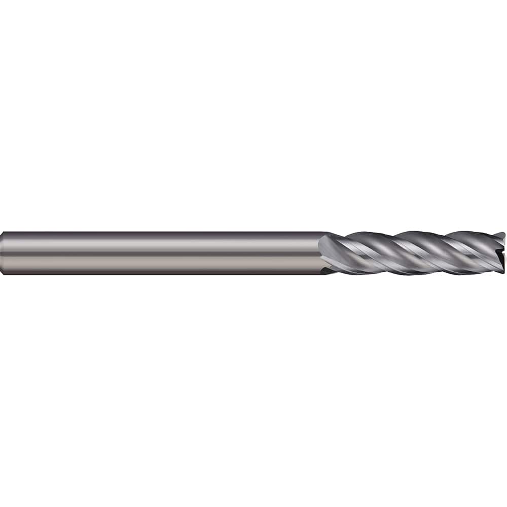 Corner Radius End Mill: 3/8″ Dia, 1-1/4″ LOC, 0.02″ Radius, 5 Flutes, Solid Carbide 3″ OAL, 3/8″ Shank Dia, 38 ° Helix, Bright/Uncoated, Corner Radius End