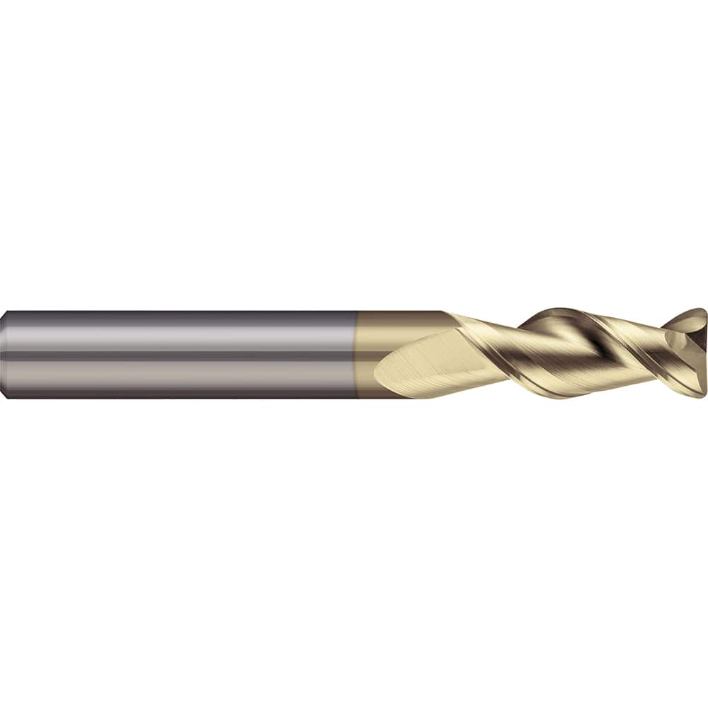 Corner Radius End Mill: 1″ Dia, 1-1/2″ LOC, 0.06″ Radius, 2 Flutes, Solid Carbide 4″ OAL, 1″ Shank Dia, 45 ° Helix, ZrN Coated, Corner Radius End