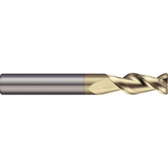 Corner Radius End Mill: 1″ Dia, 1-1/2″ LOC, 0.03″ Radius, 2 Flutes, Solid Carbide 4″ OAL, 1″ Shank Dia, 45 ° Helix, ZrN Coated, Corner Radius End