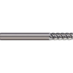 Corner Radius End Mill: 3/8″ Dia, 7/8″ LOC, 0.06″ Radius, 5 Flutes, Solid Carbide 2-1/2″ OAL, 3/8″ Shank Dia, 45 ° Helix, Bright/Uncoated, Corner Radius End