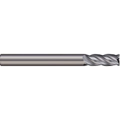 Corner Radius End Mill: 0.315″ Dia, 0.6299″ LOC, 4 Flutes, Solid Carbide 38 ° Helix, Bright/Uncoated, Corner Radius End