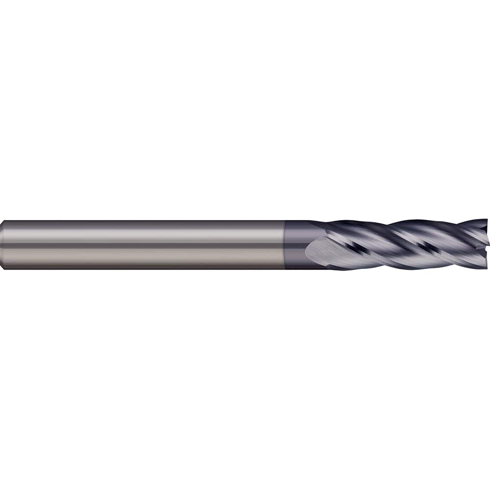 Square End Mill: 7/32'' Dia, 5/8'' LOC, 1/4'' Shank Dia, 2-1/2'' OAL, 2 Flutes, Solid Carbide Single End, AlTiN Finish, 30 ° Helix, Centercutting, RH Cut, RH Flute