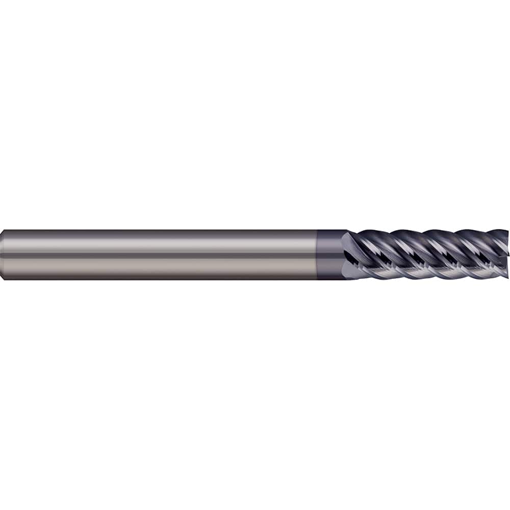 Square End Mill: 1/2'' Dia, 1'' LOC, 1/2'' Shank Dia, 3'' OAL, 5 Flutes, Solid Carbide Single End, AlTiN Finish, 45 ° Helix, Centercutting, RH Cut, RH Flute