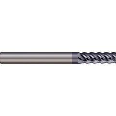 Square End Mill: 1/2'' Dia, 1'' LOC, 1/2'' Shank Dia, 3'' OAL, 5 Flutes, Solid Carbide Single End, AlTiN Finish, 45 ° Helix, Centercutting, RH Cut, RH Flute
