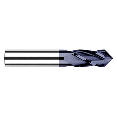 0.5000″ (1/2″) Cutter Diameter × 1.0000″ (1″) Length of Cut × 100° included Carbide Drill/End Mill, 4 Flutes, AlTiN Coated - Exact Industrial Supply