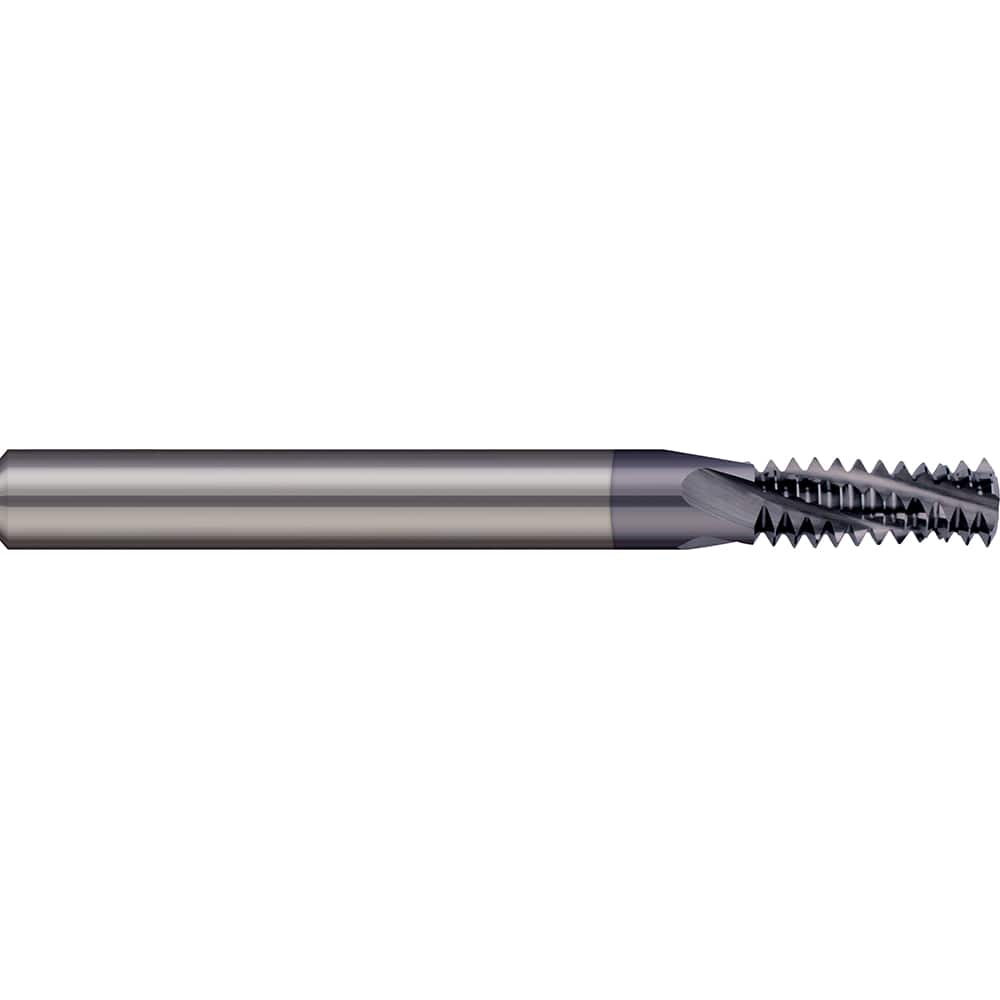 Micro 100 - 6-32 Internal/External 32 TPI 1/4" Shank 2-Flute Solid Carbide Helical Flute Thread Mill - Exact Industrial Supply