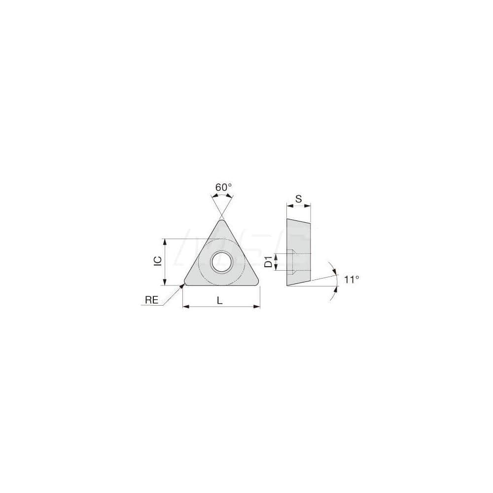 Turning Insert:  TPMT731PS T6120,  Solid Carbide TiCN & TiN Finish,  Neutral,  0.0160″ Corner Radius,  60.0 &deg N/A Triangle,  Series  TPMT