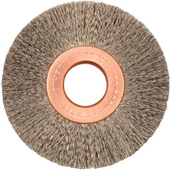 2″ Small Diameter Crimped Wire Wheel, .006″ Steel Fill, 1/2″ Arbor Hole - Benchmark Tooling