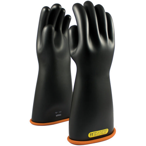 ‎155-2-16/10 - Novax - Natural Rubber Insulating Glove - Class 2 - 16″ - Black/Orange - Straight Cuff