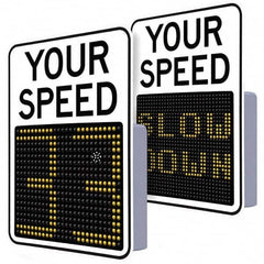 TAPCO - "Your Speed," 29" Wide x 23" High Aluminum Face/Polycarbonate Housing Speed Limit Sign - Benchmark Tooling