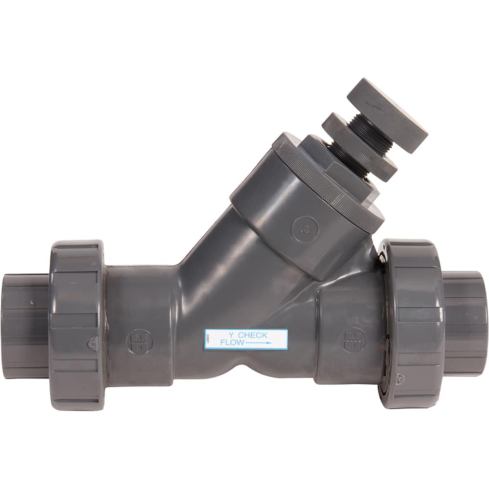 Hayward - Check Valves; Design: In-line; True Union Ball Check; Spring Check ; Tube Outside Diameter (mm): 50.800 ; Pipe Size (Inch): 2 ; Tube Outside Diameter (Inch): 2 ; End Connections: Threaded ; Material: PVC - Exact Industrial Supply