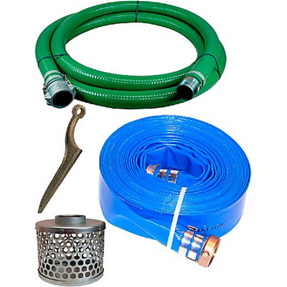 JGB Enterprises - Liquid Suction & Discharge Hose; Inside Diameter (Inch): 3 ; Length (Feet): 20 ; Material: PVC ; Working Pressure (psi): 50.000 ; Vacuum Rating: 29 In. Hg ; Color: Green, Blue - Exact Industrial Supply