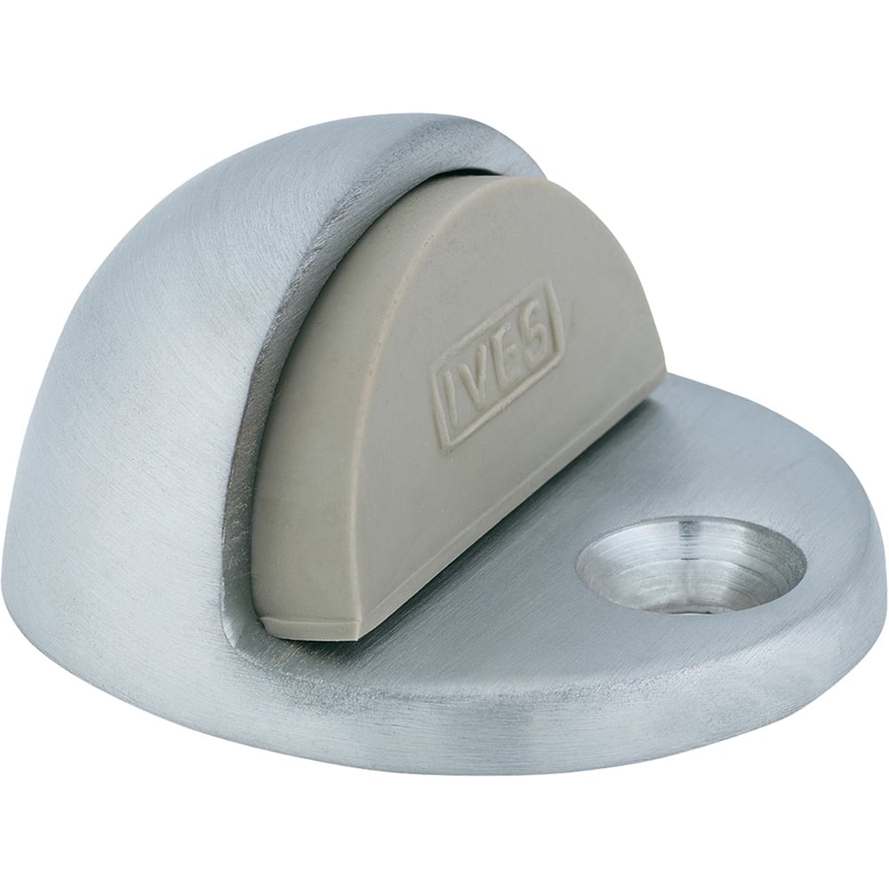 IVES - Stops; Type: Floor Stop ; Finish/Coating: Satin Nickel ; Projection: 1 (Inch); Mount Type: Floor - Exact Industrial Supply