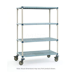 Metro - Carts; Type: Industrial Cart ; Load Capacity (Lb.): 600.000 ; Number of Shelves: 4 ; Width (Inch): 20-5/16 ; Length (Inch): 37-3/4 ; Height (Inch): 67-9/32 - Exact Industrial Supply