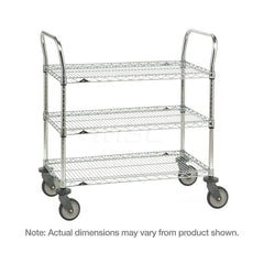 Metro - Carts; Type: Utility ; Load Capacity (Lb.): 900.000 ; Number of Shelves: 3 ; Width (Inch): 21 ; Length (Inch): 36 ; Height (Inch): 39 - Exact Industrial Supply